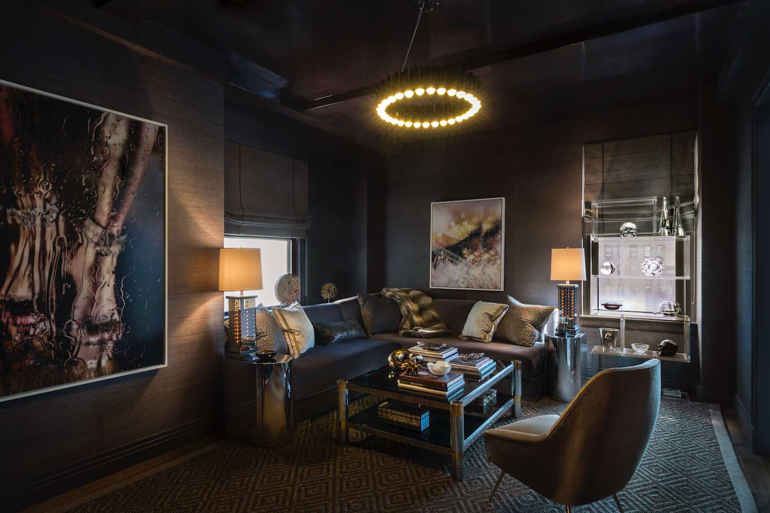 salon d'appartement noir