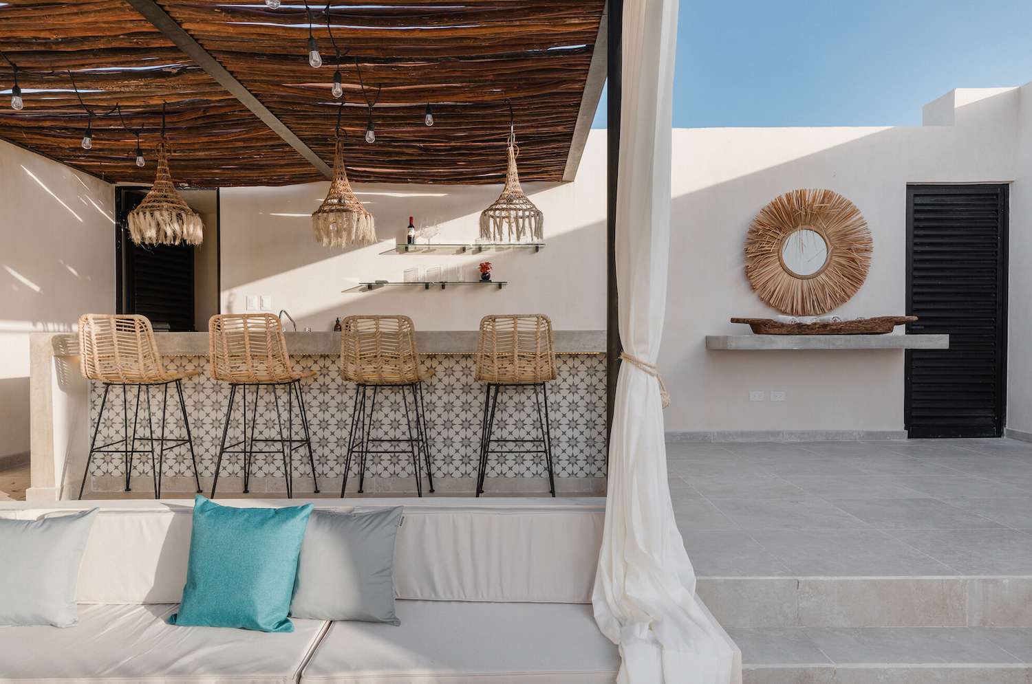 idées de bar d'extérieur de style boho