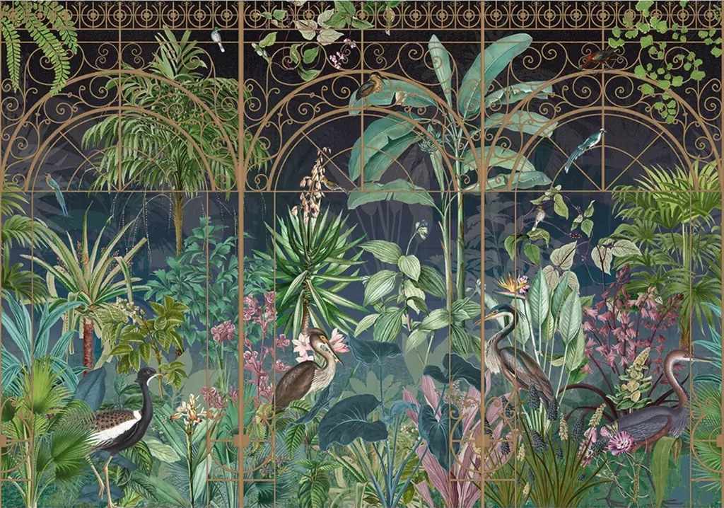 Motif de papier peint Graham & Brown Into the Glasshouse Night