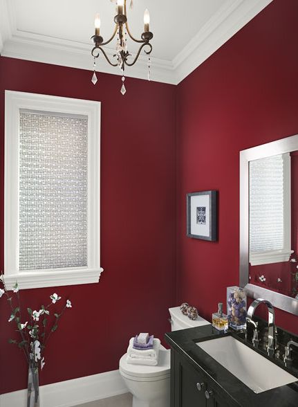 Couleur de peinture rouge pour salle de bain