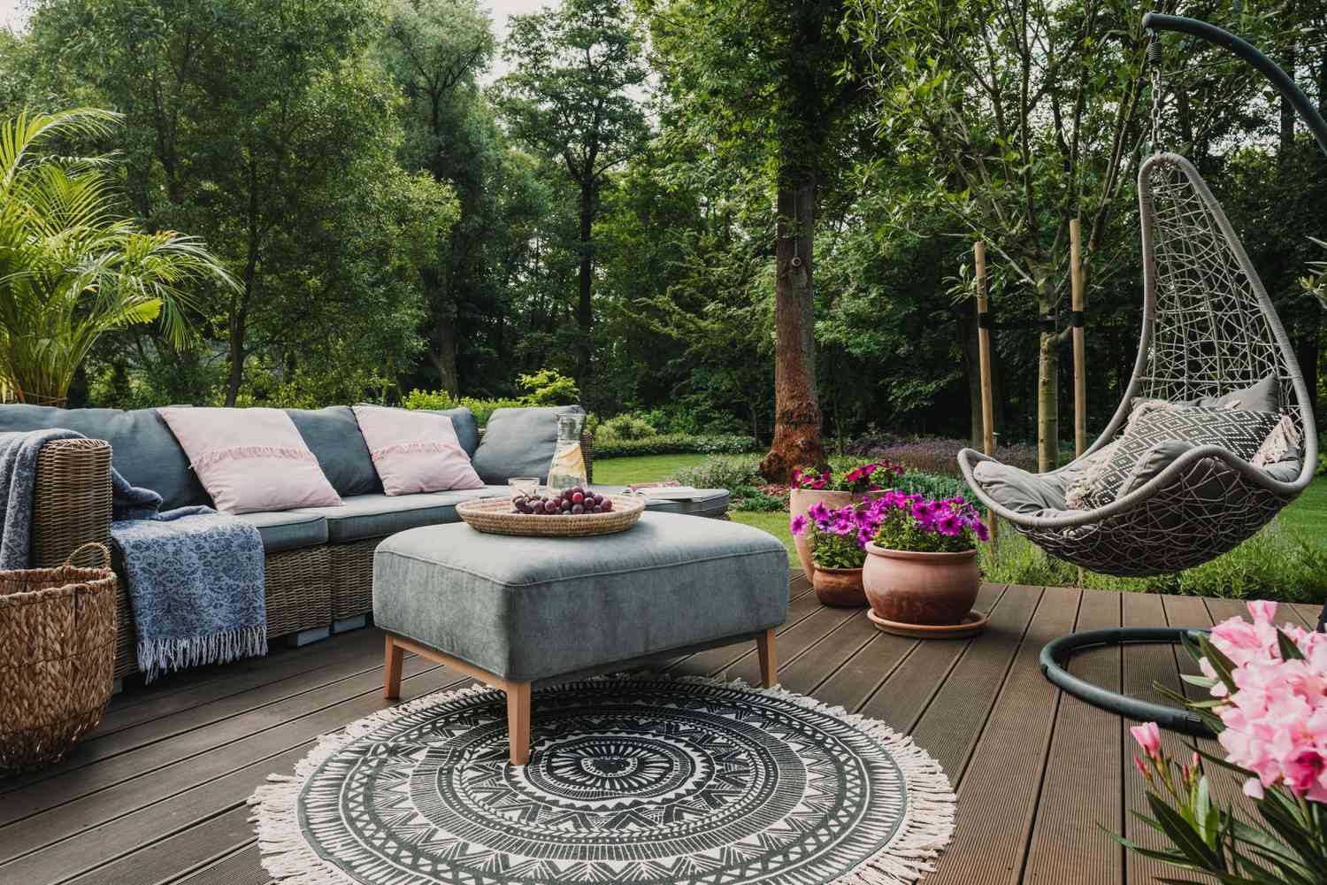 Terrasse décorée.