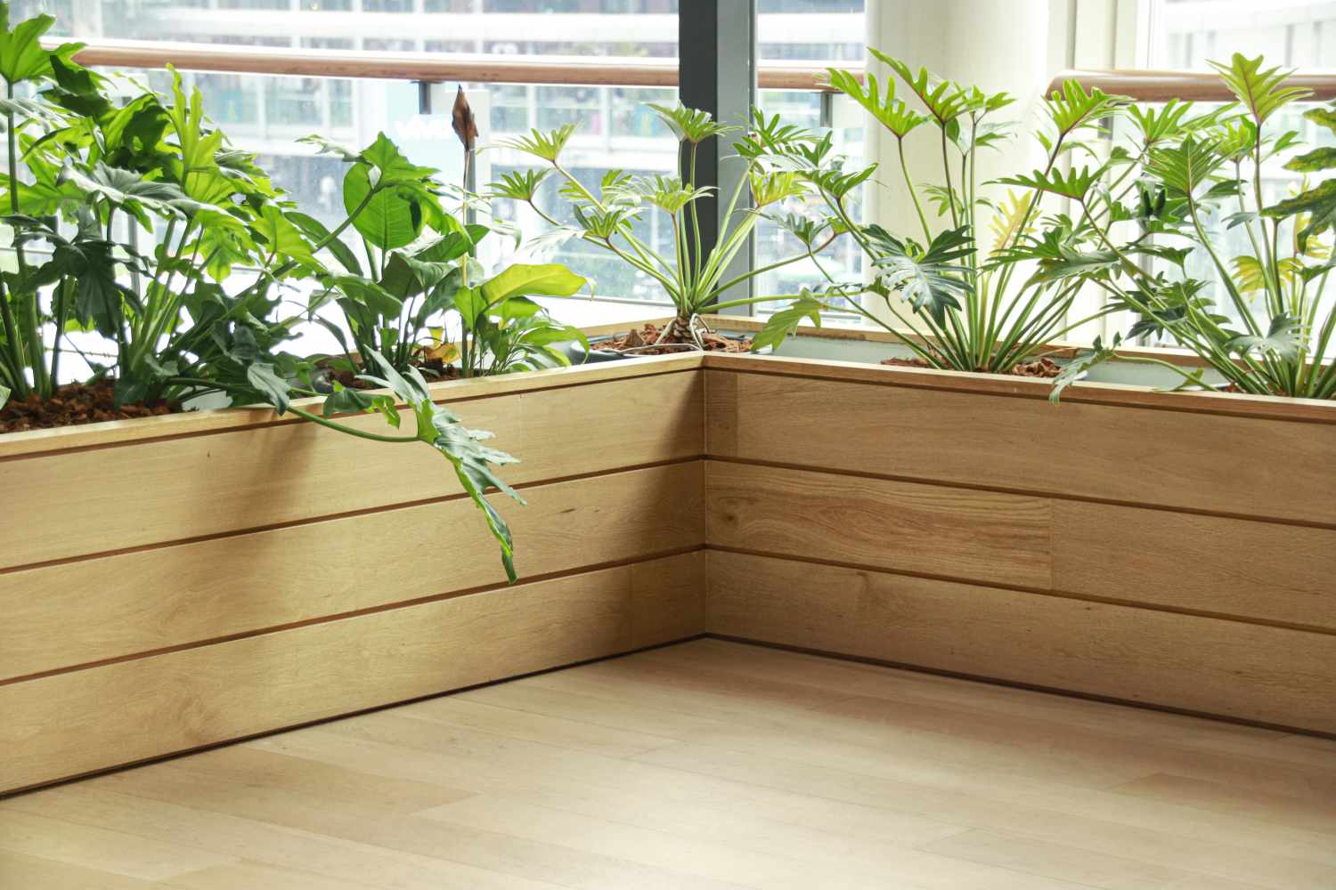 built in planter in home