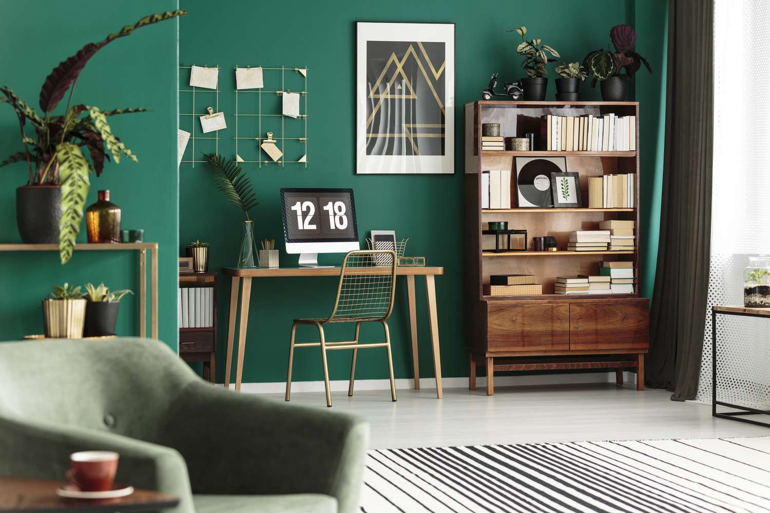 home office in living room