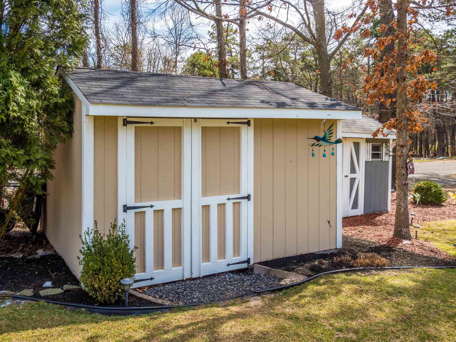 beige outdoor shed