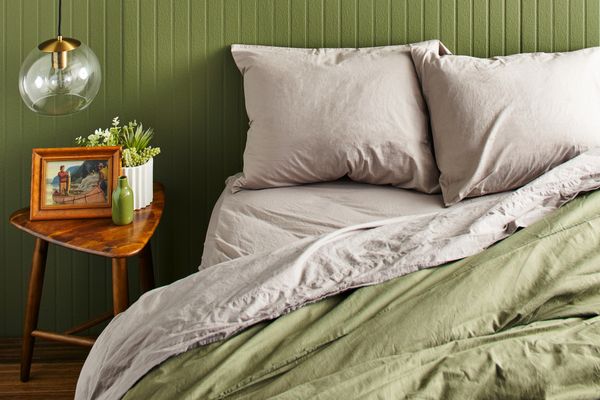 Lit fait avec le set de draps en percale Nordstrom at Home