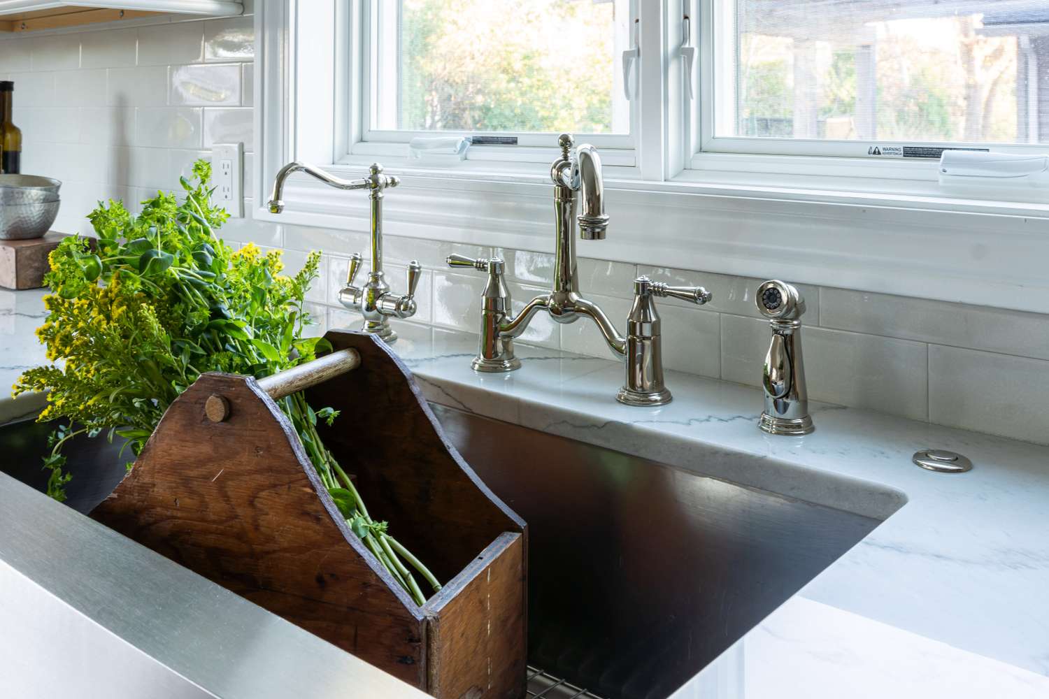 polished nickel sink