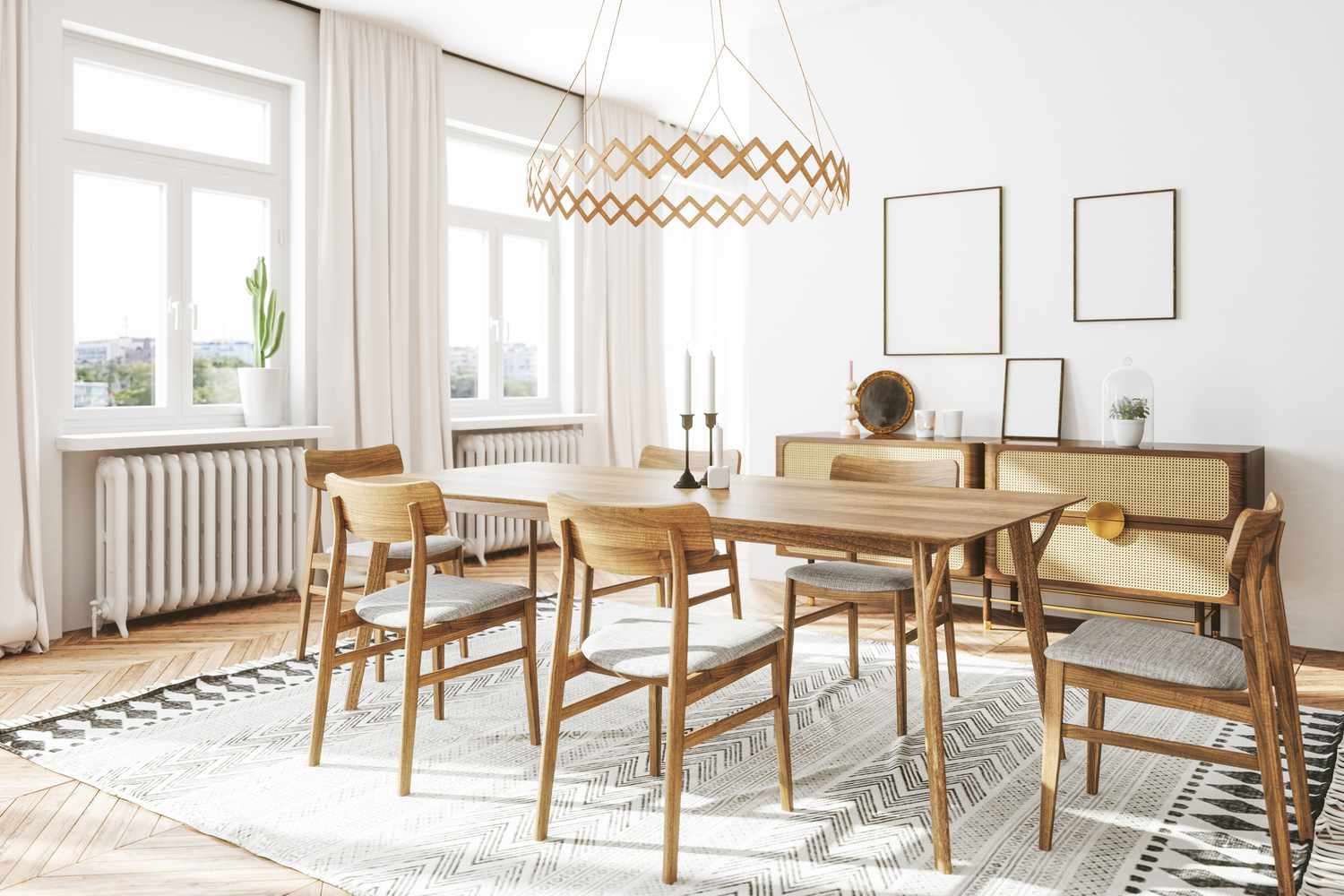 salle à manger avec des couleurs discrètes