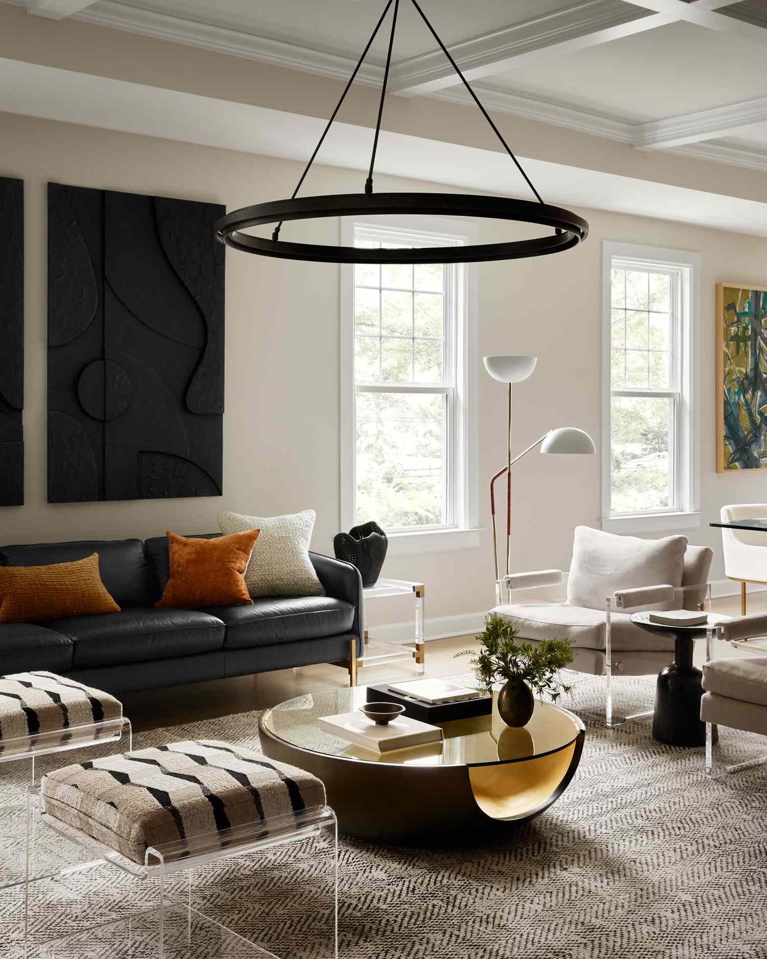Modern and earthy MCM living room.