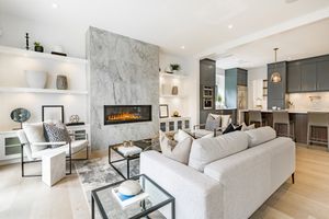 Modern contemporary white minimalist living room