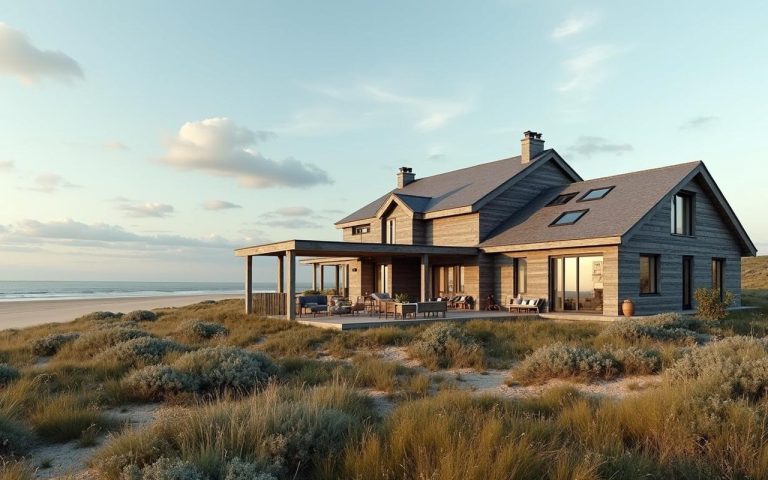 Maison en bord de mer en Normandie, accessible à moins de 100 000 euros, avec des éléments de rénovation.