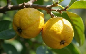 Un citronnier avec des épines dans un jardin ensoleillé.